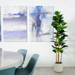 6ft. Fiddle Leaf Tree in Decorative White Planter