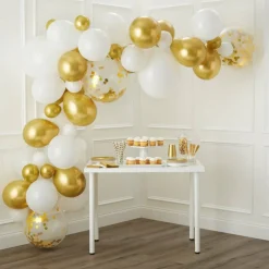 10ft. Gold & White Balloon Garland by Celebrate It™