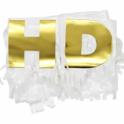 6.5ft. Gold & White Happy Birthday Fringe Banner by Celebrate Itâ„¢