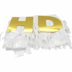 6.5ft. Gold & White Happy Birthday Fringe Banner by Celebrate It™