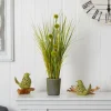 2ft. Grass & Dandelion with Cement Planter