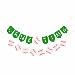 5ft. Green & White Game Time Baseball Banner Set by Celebrate It™