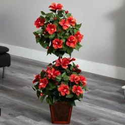 3ft. Hibiscus Topiary Plant in Decorative Planter