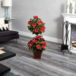3ft. Hibiscus Topiary Plant in Decorative Planter