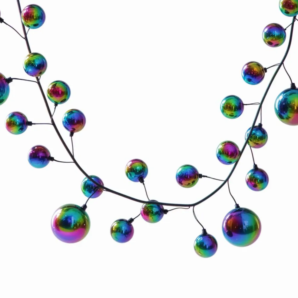 6ft. Iridescent Black Ball Ornament Garland by Ashland®