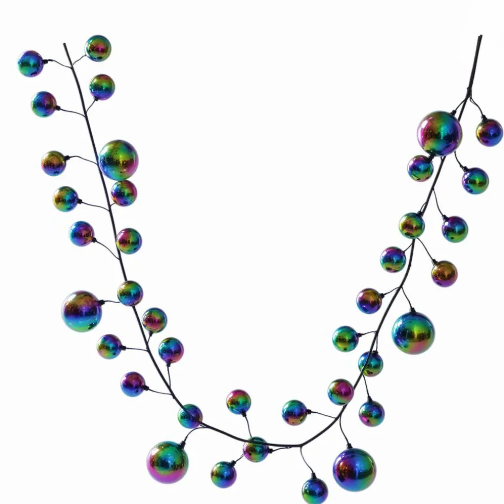 6ft. Iridescent Black Ball Ornament Garland by Ashland®