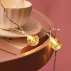 33 FT 80 LED Globe String Lights Battery Operated With Remote - Waterproof Indoor Outdoor Hanging Fairy Lights for Home, Party, Patio, Garden, Wedding, Christmas