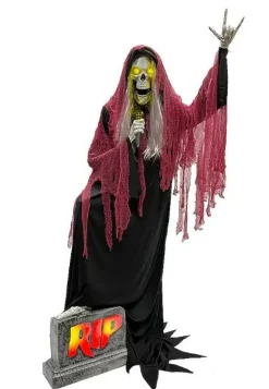 7 FT Lighted LED Singer Reaper Activated Halloween Animatronic