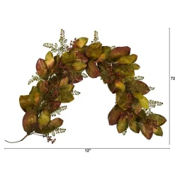 6ft. Magnolia Leaf & Berries Garland