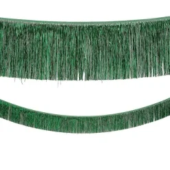 9 Ft Metallic Tinsel Fringe Garland, Ready-to-Hang Party Decor