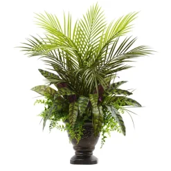 2ft. Mixed Areca Palm, Fern & Peacock in Planter