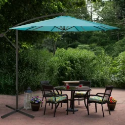 10ft. Offset Outdoor Patio Umbrella with Hand Crank