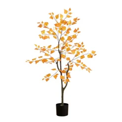 4ft. Orange Autumn Birch Leaf Artificial Potted Tree