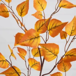 4ft. Orange Autumn Birch Leaf Artificial Potted Tree