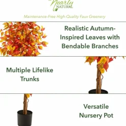4ft. Orange Autumn Ficus Artificial Fall Tree