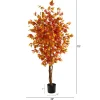 6ft. Orange Autumn Ficus Artificial Fall Tree