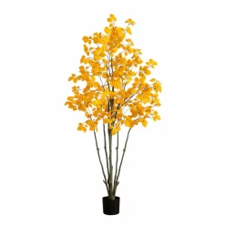 6ft. Orange Autumn Oyama Magnolia Artificial Potted Tree