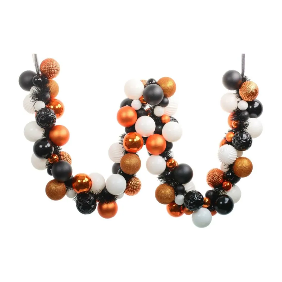 6ft. Orange, Black & White Ornament Garland by Ashland®