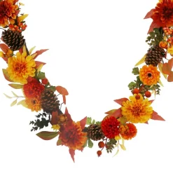 6ft. Orange Dahlia & Pinecone Garland by Ashland®