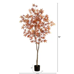 6ft. Orange Japanese Maple Artificial Potted Tree