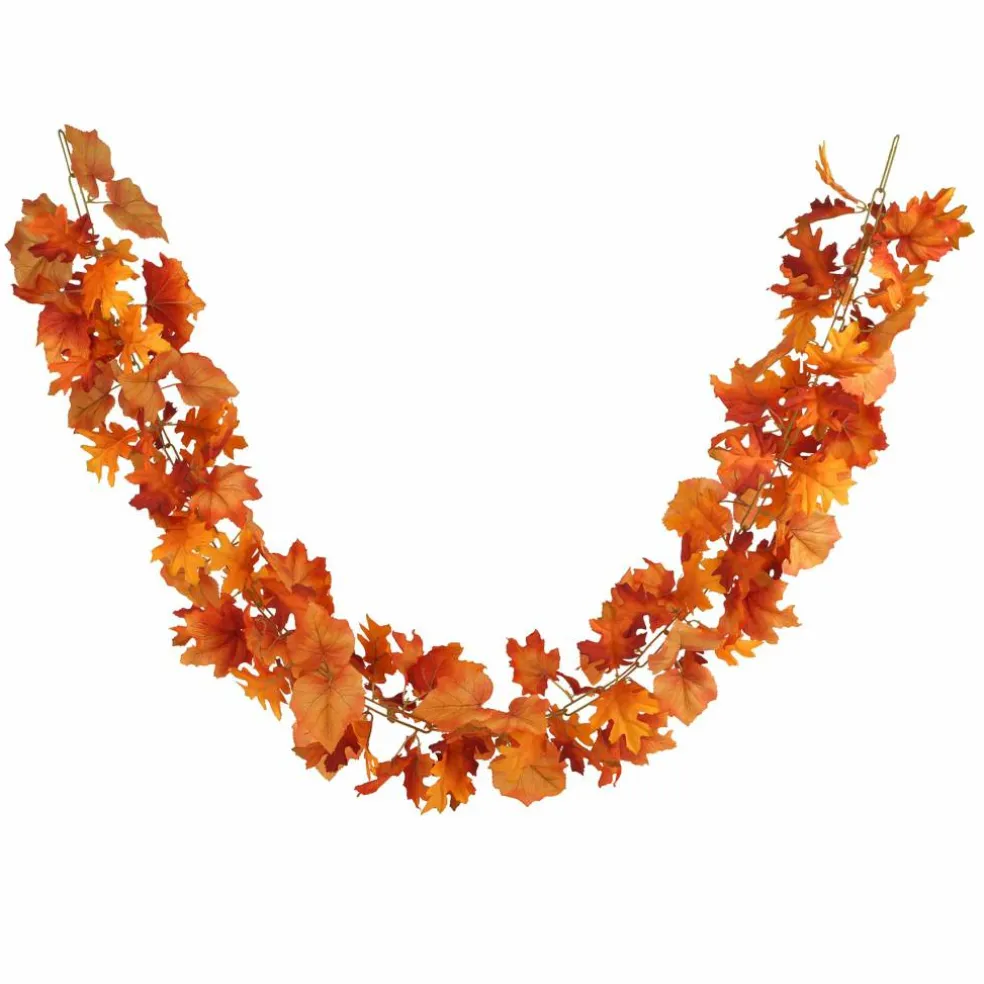6ft. Orange Oak, Maple & Grape Leaves Chain Garland by Ashland®