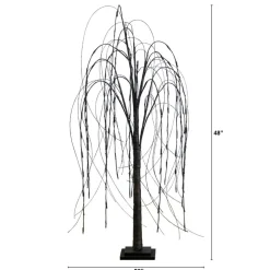 4ft. Orange & Purple LED Pre-Lit Halloween Black Willow Artificial Fall Tree