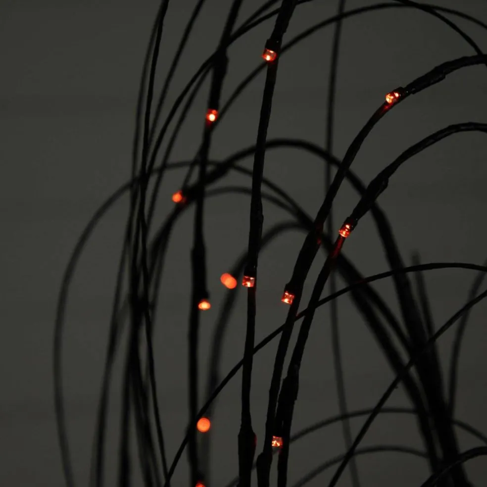 4ft. Orange & Purple LED Pre-Lit Halloween Black Willow Artificial Fall Tree