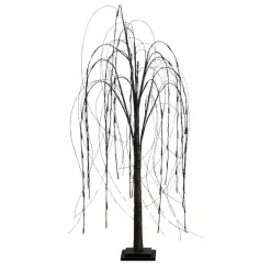 4ft. Orange & Purple LED Pre-Lit Halloween Black Willow Artificial Fall Tree