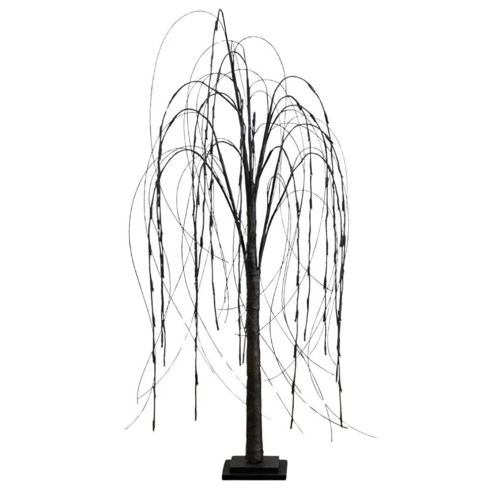 4ft. Orange & Purple LED Pre-Lit Halloween Black Willow Artificial Fall Tree