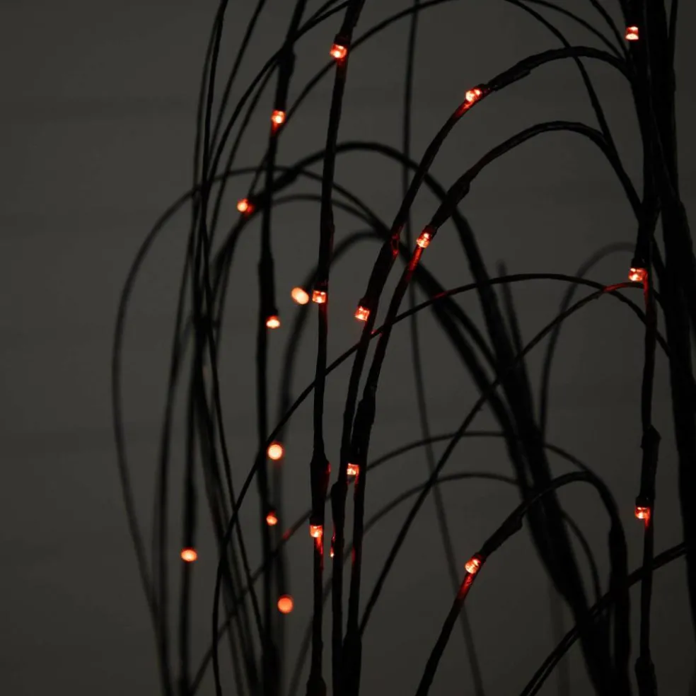 5ft. Orange & Purple LED Pre-Lit Halloween Black Willow Artificial Fall Tree