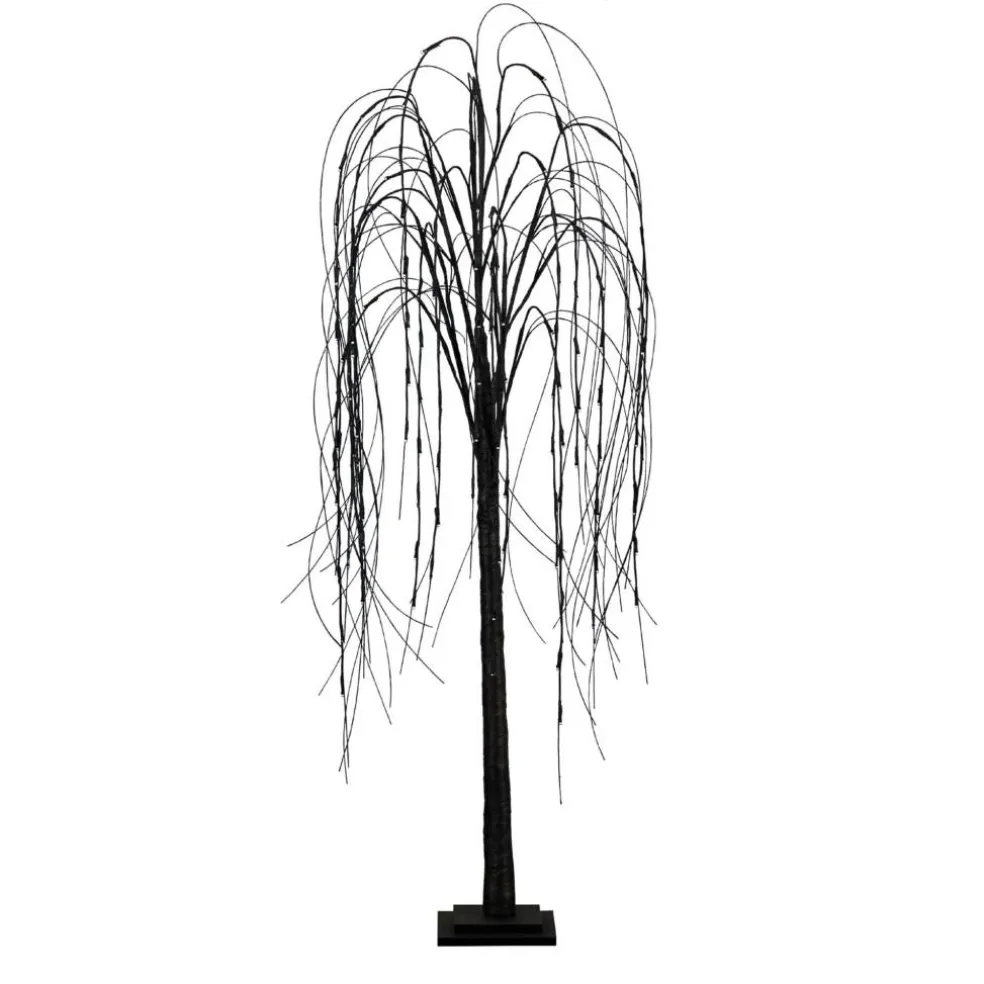 5ft. Orange & Purple LED Pre-Lit Halloween Black Willow Artificial Fall Tree