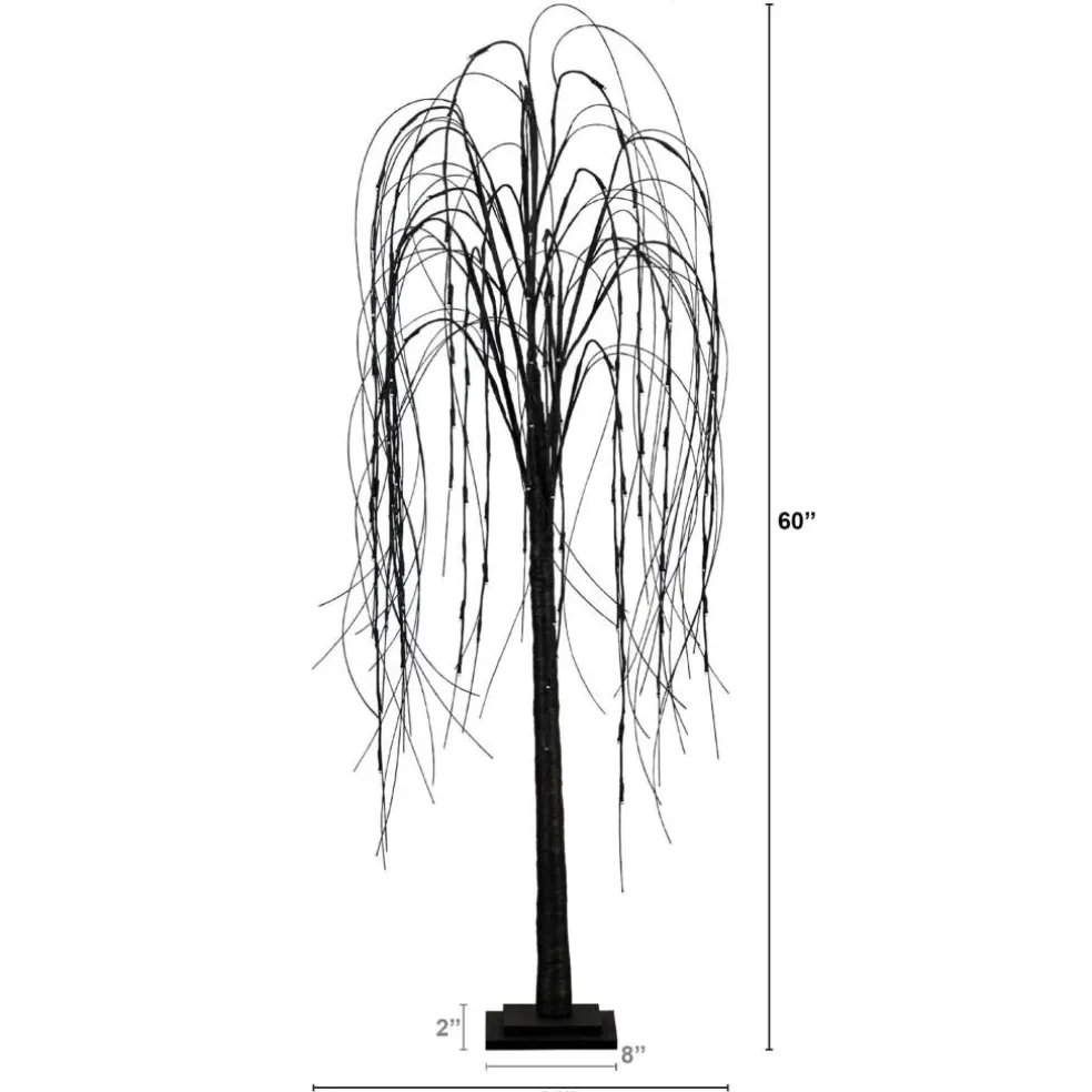 5ft. Orange & Purple LED Pre-Lit Halloween Black Willow Artificial Fall Tree