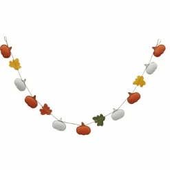 6ft. Orange & White Fabric Pumpkin Garland by Ashland®