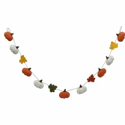 6ft. Orange & White Fabric Pumpkin Garland by Ashland®