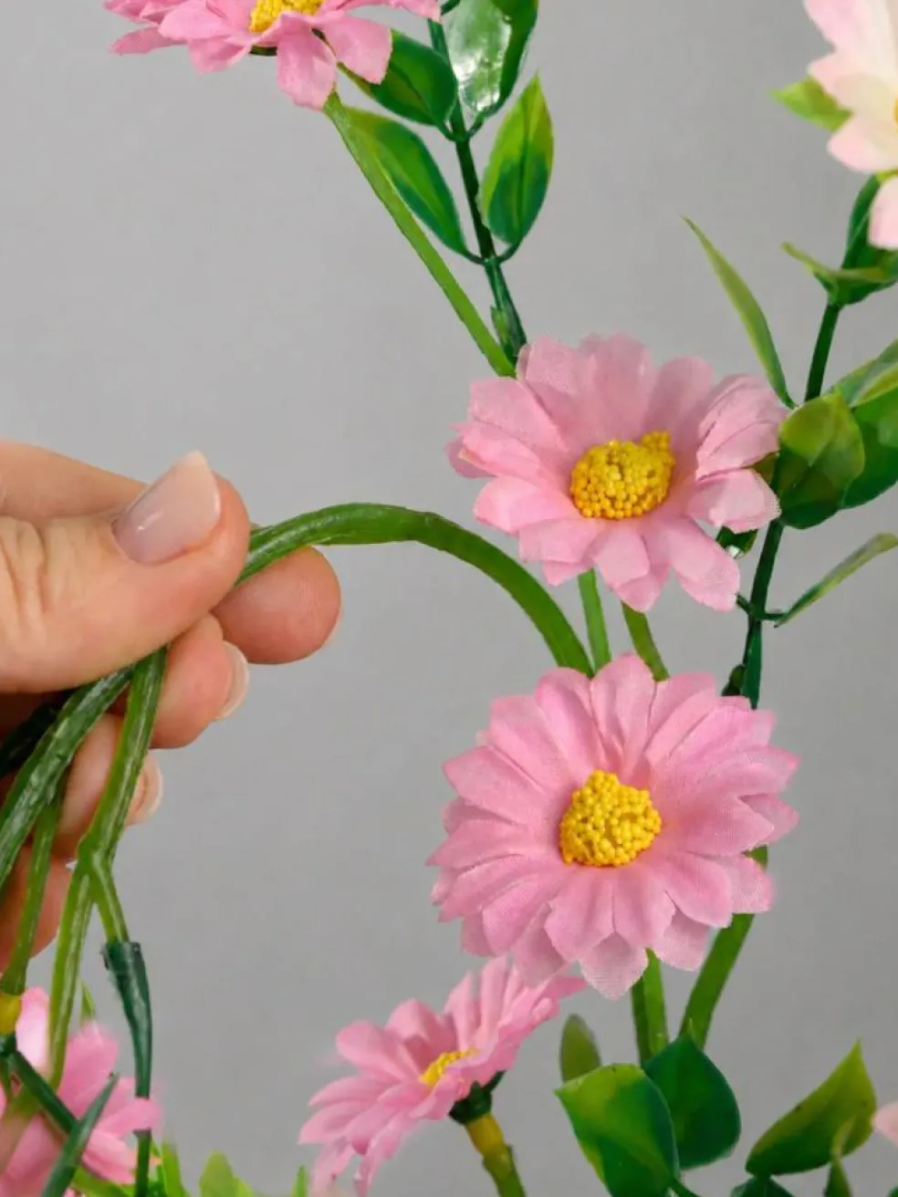 13ft Outdoor & Indoor Artificial Pink Daisy Flower Garlands, 2 Pack for Wedding & Home Decor