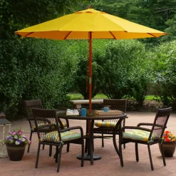 9ft. Outdoor Patio Market Umbrella with Wooden Pole