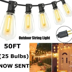 100FT Outdoor String Lights for Patio Waterproof Connectable ST38 LED Light