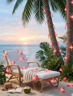 8.5Ft Pink Flamingo String Lights, Summer Patio Outdoor String Lights with 10 Mini Flamingo Lights, Plug in Decorative Fairy Lights UL Listed for Bedroom Party Birthday Wedding Holiday Decor
