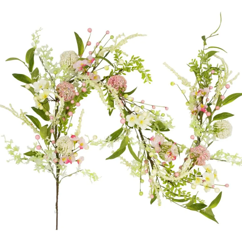 5ft. Pink Hydrangea & Berry Floral Spring Garland
