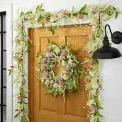5ft. Pink Hydrangea & Berry Floral Spring Garland