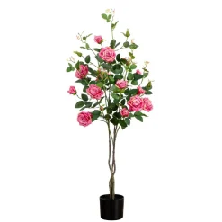 4ft. Pink Rose Tree in Black Pot