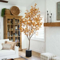 9ft. Potted Artificial Autumn Eucalyptus Tree