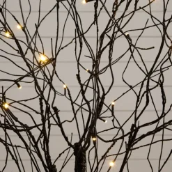 3ft. Pre-Lit Artificial Halloween Black Twig Tree with 18 Orange LED Pumpkin Shaped Lights