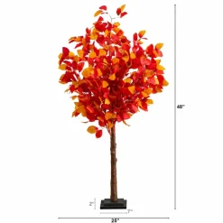 4ft. Pre-Lit Autumn Artificial Fall Tree with 160 Warm White LED Lights