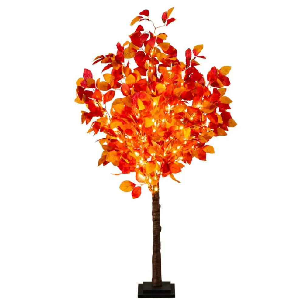 4ft. Pre-Lit Autumn Artificial Fall Tree with 160 Warm White LED Lights