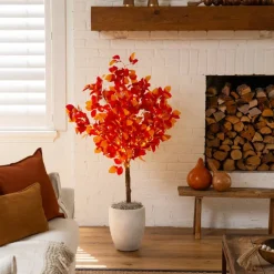 4ft. Pre-Lit Autumn Artificial Fall Tree with 160 Warm White LED Lights