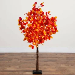 4ft. Pre-Lit Autumn Artificial Fall Tree with 160 Warm White LED Lights