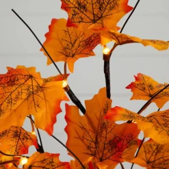 2ft. Pre-Lit Autumn Maple Artificial Fall Tree with 24 Warm White LED Lights and Detachable Base