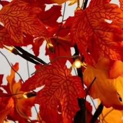 2ft. Pre-Lit Bright Autumn Maple Artificial Fall Tree with 24 Warm White LED Lights and Detachable Base