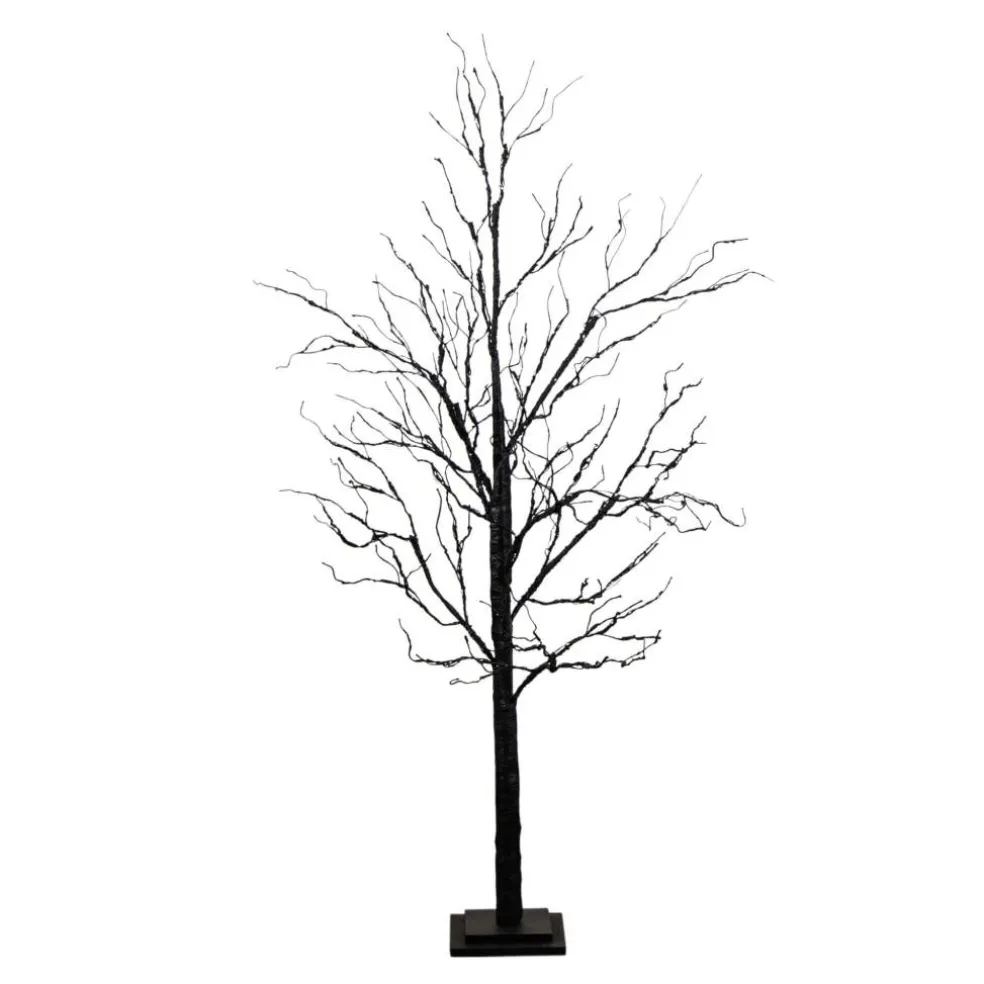 5ft. Pre-Lit Halloween Black Twig Artificial Tree with 240 Orange & Purple LED Lights